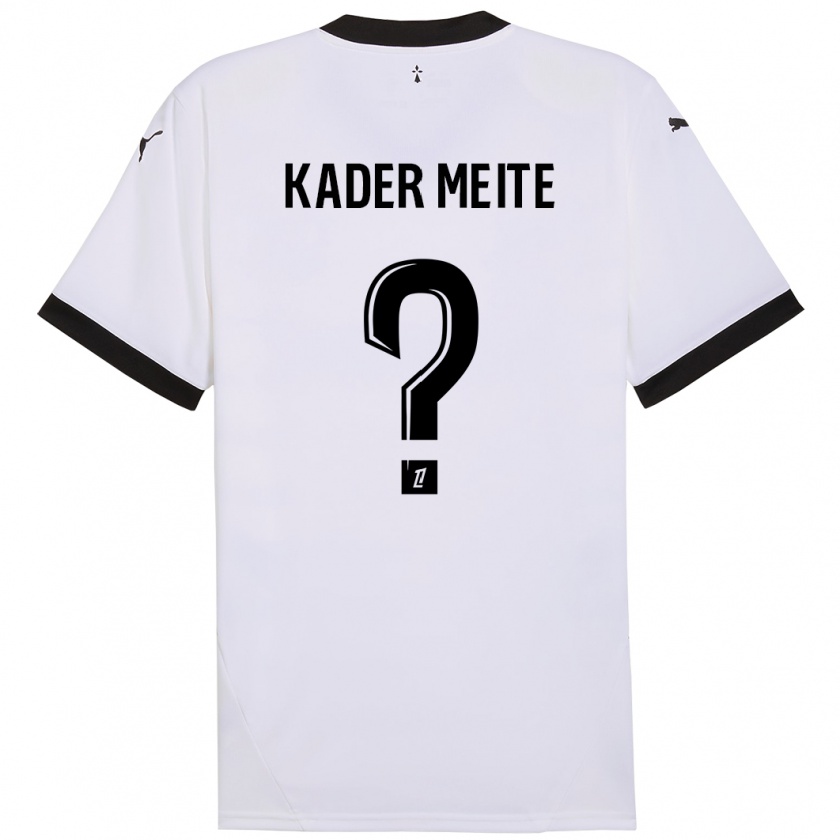 Kandiny Hombre Camiseta Mohamed Kader Meïté #0 Blanco Negro 2ª Equipación 2024/25 La Camisa Chile