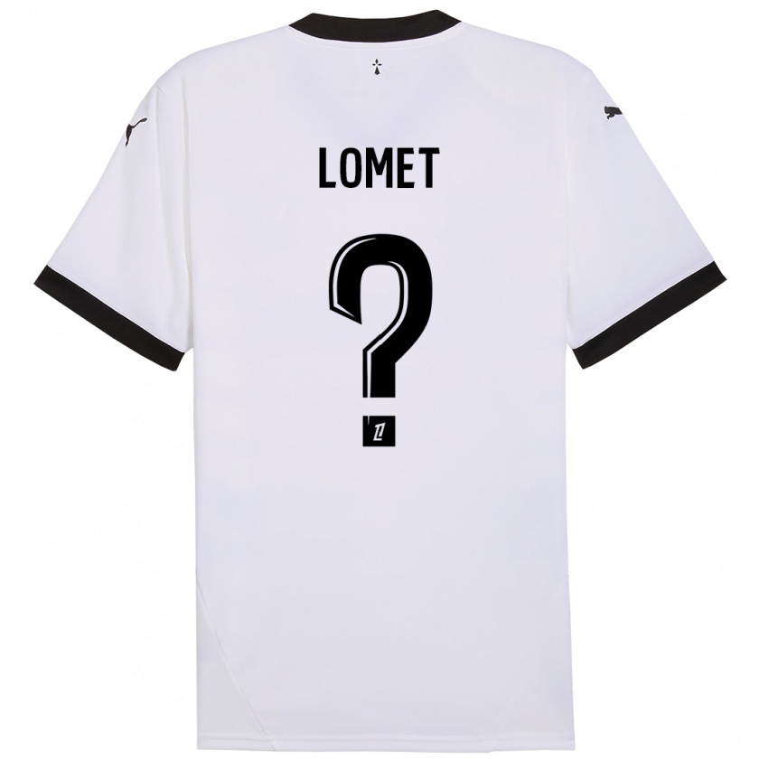 Kandiny Hombre Camiseta Ruben Lomet #0 Blanco Negro 2ª Equipación 2024/25 La Camisa Chile