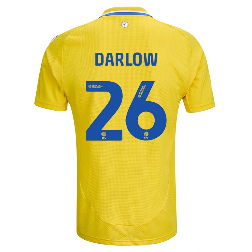 Kandiny Hombre Camiseta Karl Darlow #26 Amarillo Azul 2ª Equipación 2024/25 La Camisa Chile