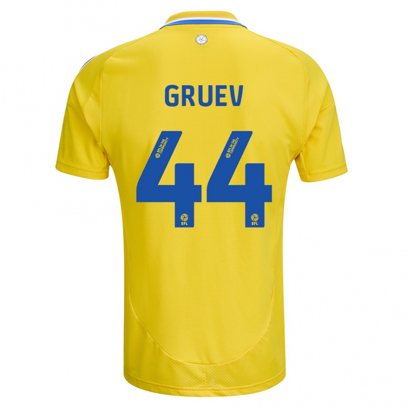 Kandiny Hombre Camiseta Ilia Gruev #44 Amarillo Azul 2ª Equipación 2024/25 La Camisa Chile