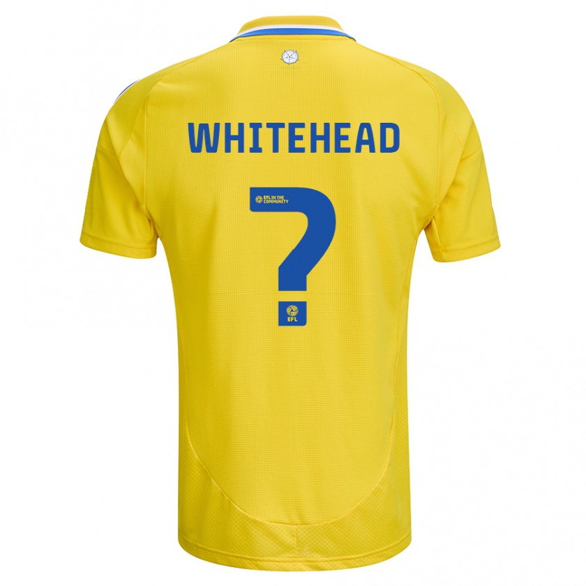 Kandiny Hombre Camiseta Louie Whitehead #0 Amarillo Azul 2ª Equipación 2024/25 La Camisa Chile