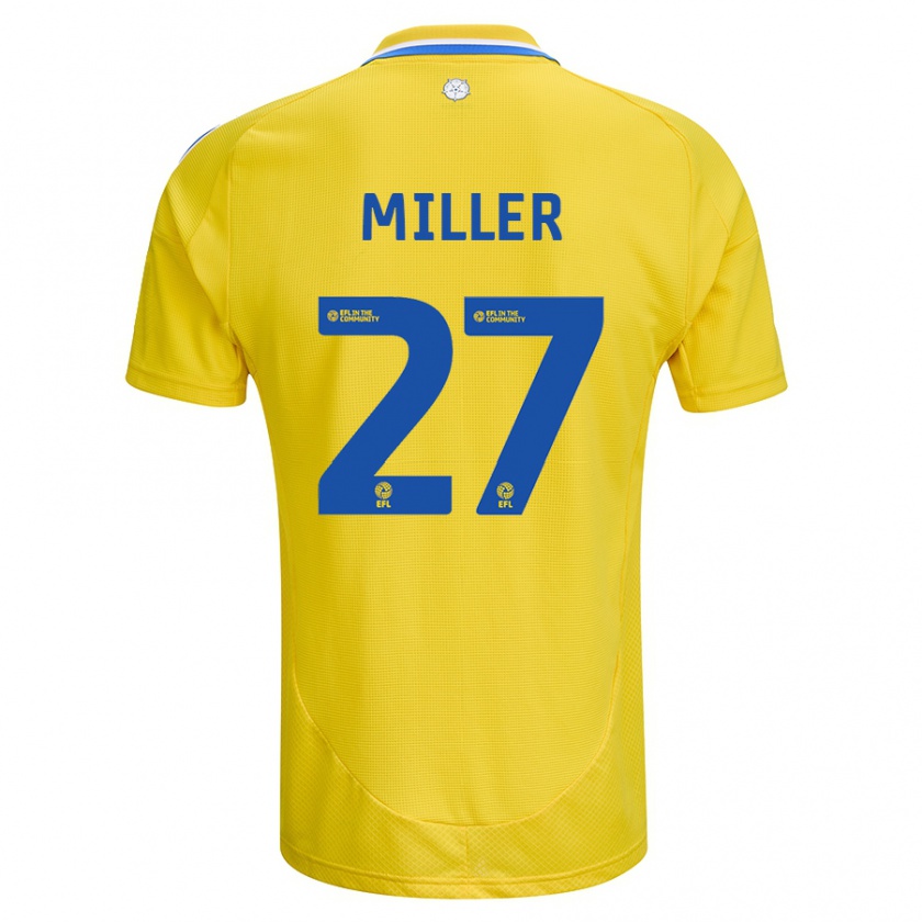 Kandiny Hombre Camiseta Amari Miller #27 Amarillo Azul 2ª Equipación 2024/25 La Camisa Chile