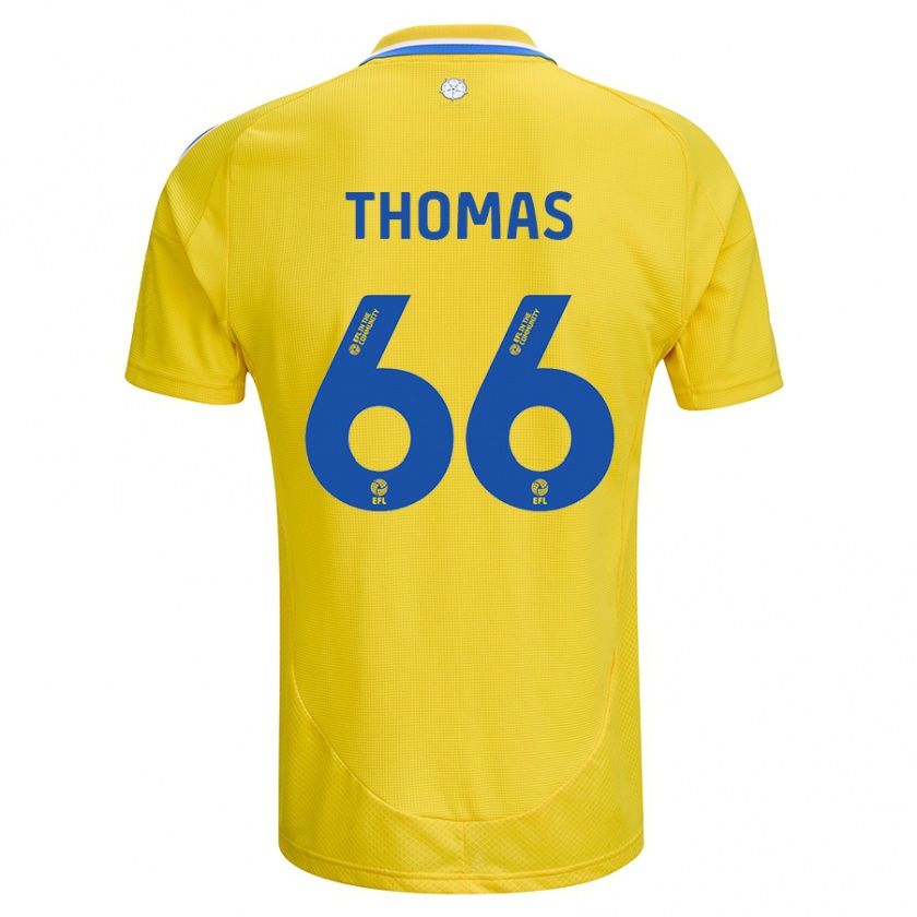 Kandiny Hombre Camiseta Luca Thomas #66 Amarillo Azul 2ª Equipación 2024/25 La Camisa Chile