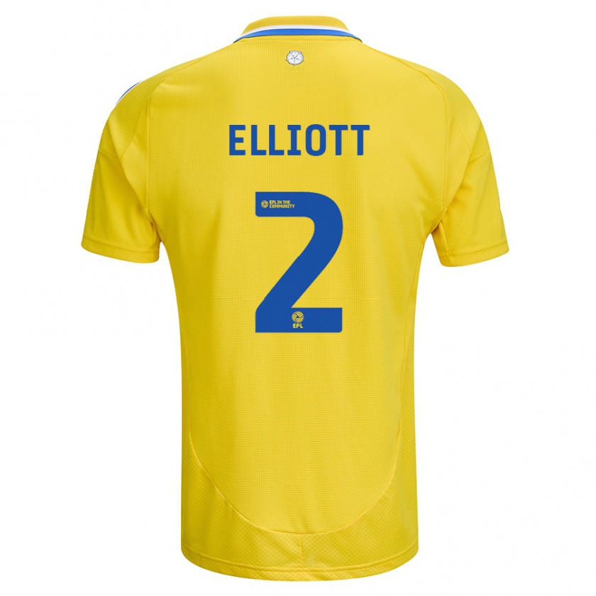 Kandiny Hombre Camiseta Izzy Elliott #2 Amarillo Azul 2ª Equipación 2024/25 La Camisa Chile