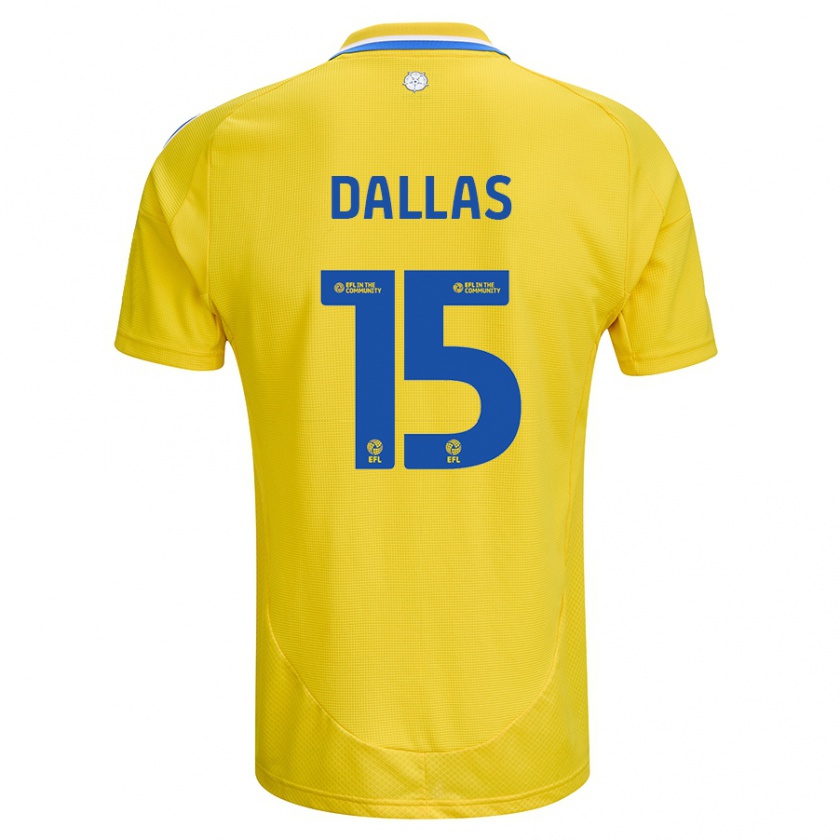 Kandiny Hombre Camiseta Stuart Dallas #15 Amarillo Azul 2ª Equipación 2024/25 La Camisa Chile