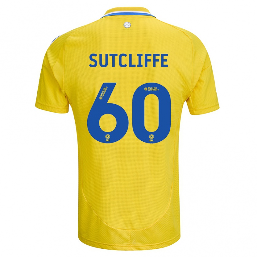 Kandiny Hombre Camiseta Harvey Sutcliffe #60 Amarillo Azul 2ª Equipación 2024/25 La Camisa Chile