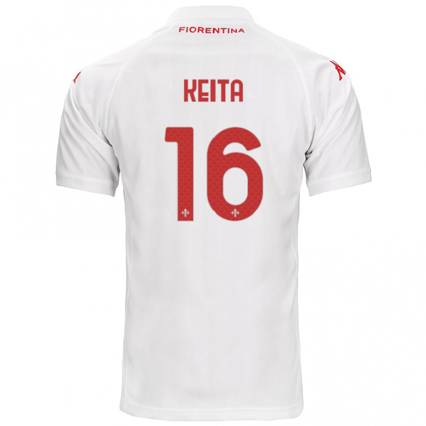 Kandiny Hombre Camiseta Bala Keita #16 Blanco 2ª Equipación 2024/25 La Camisa Chile