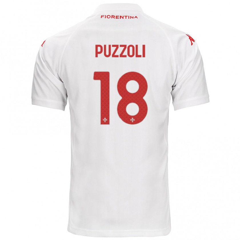 Kandiny Hombre Camiseta Giorgio Puzzoli #18 Blanco 2ª Equipación 2024/25 La Camisa Chile