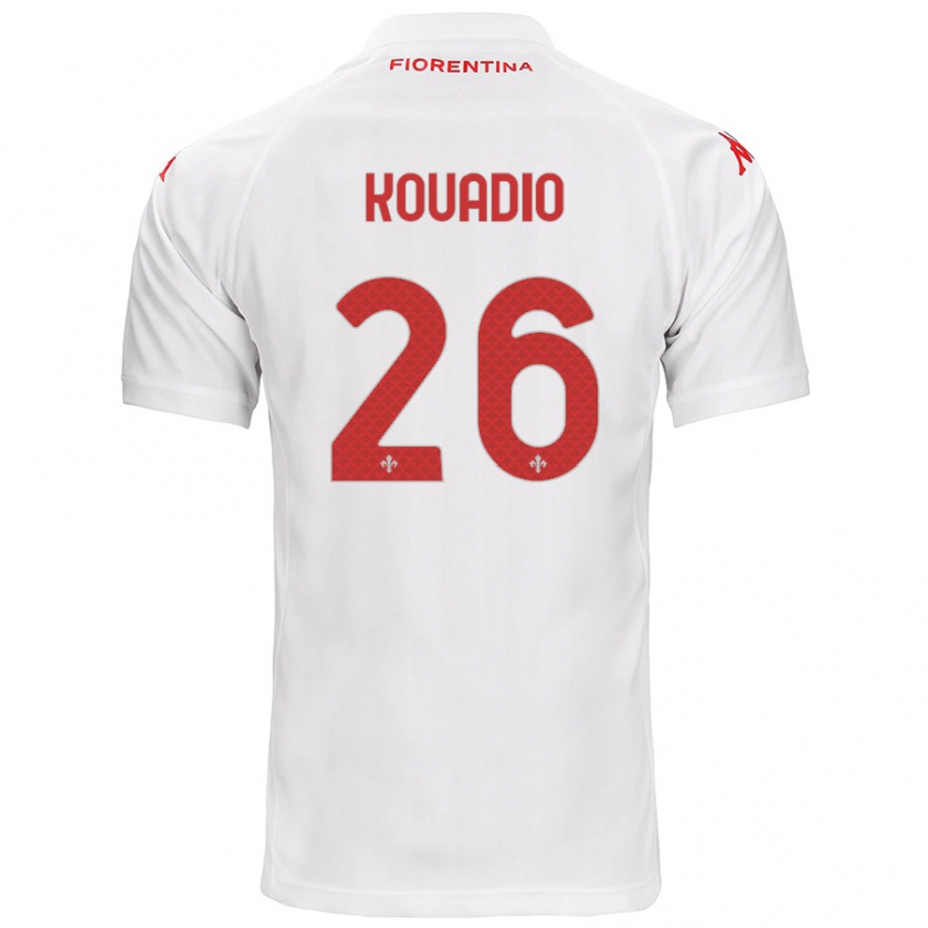 Kandiny Hombre Camiseta Eddy Kouadio #26 Blanco 2ª Equipación 2024/25 La Camisa Chile