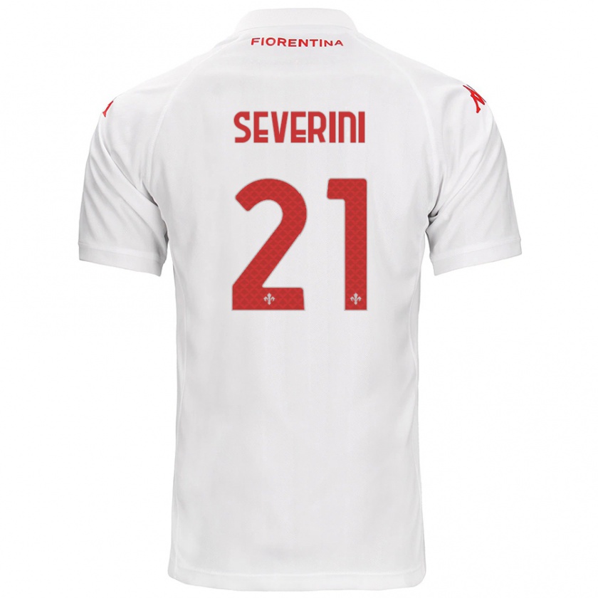 Kandiny Hombre Camiseta Emma Severini #21 Blanco 2ª Equipación 2024/25 La Camisa Chile