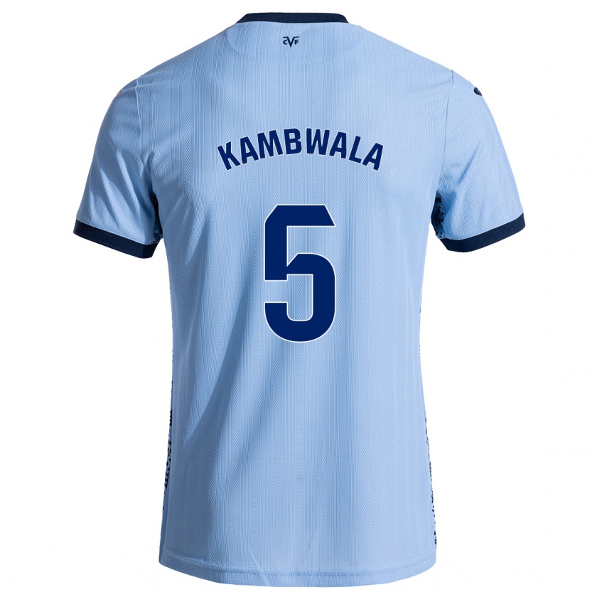 Kandiny Hombre Camiseta Willy Kambwala #5 Azul Cielo 2ª Equipación 2024/25 La Camisa Chile