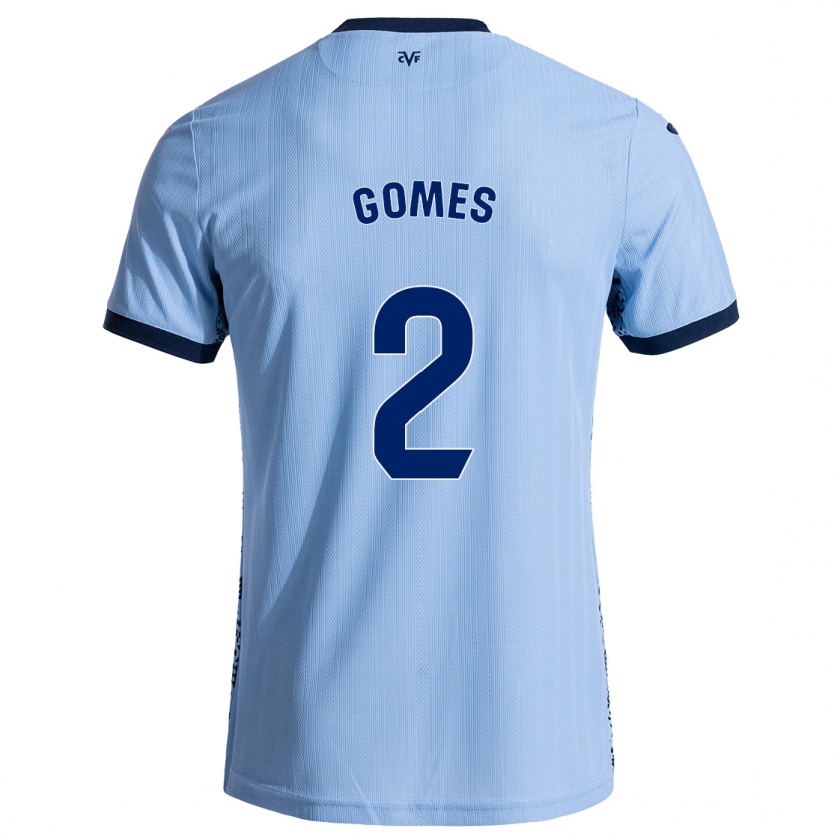 Kandiny Hombre Camiseta Vique Gomes #2 Azul Cielo 2ª Equipación 2024/25 La Camisa Chile