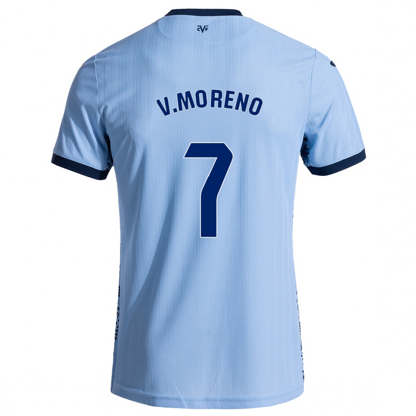 Kandiny Hombre Camiseta Víctor Moreno #7 Azul Cielo 2ª Equipación 2024/25 La Camisa Chile