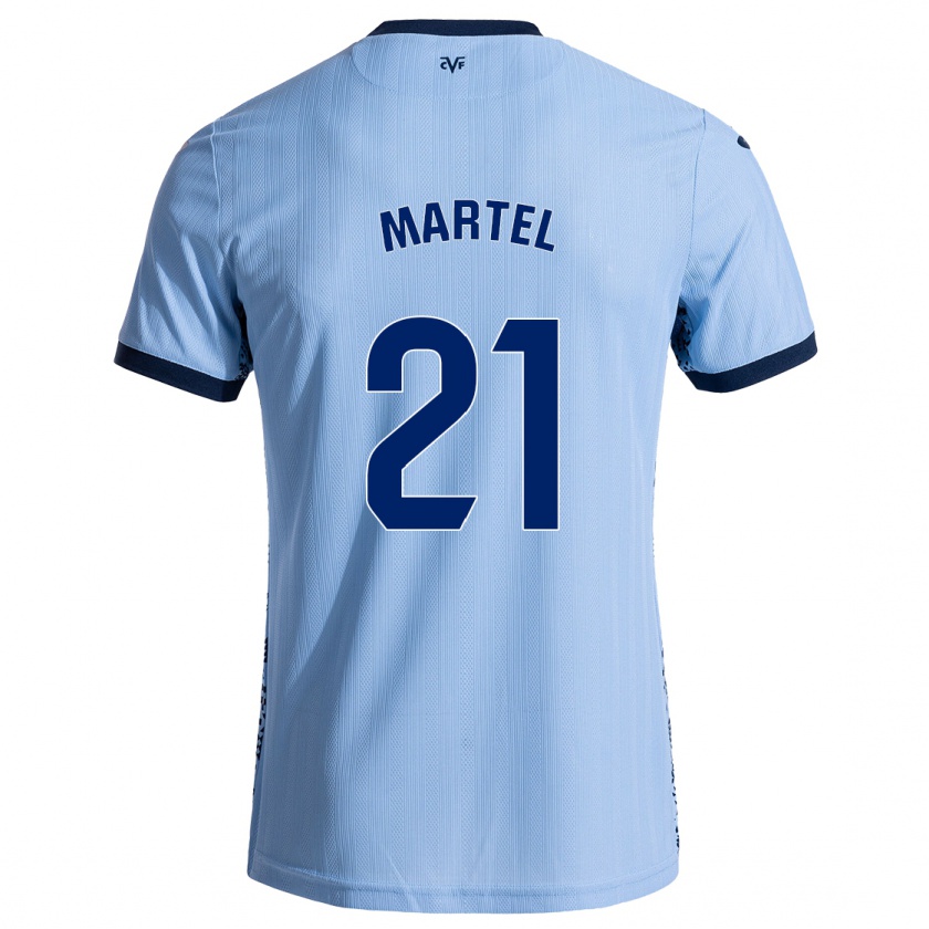 Kandiny Hombre Camiseta Kevin Martel #21 Azul Cielo 2ª Equipación 2024/25 La Camisa Chile