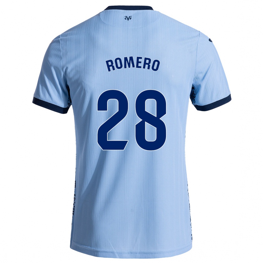 Kandiny Hombre Camiseta María Romero #28 Azul Cielo 2ª Equipación 2024/25 La Camisa Chile