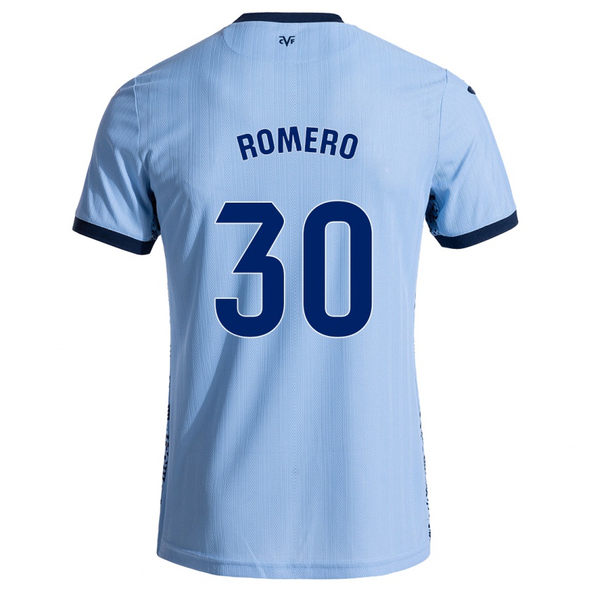 Kandiny Hombre Camiseta Lucía Romero #30 Azul Cielo 2ª Equipación 2024/25 La Camisa Chile