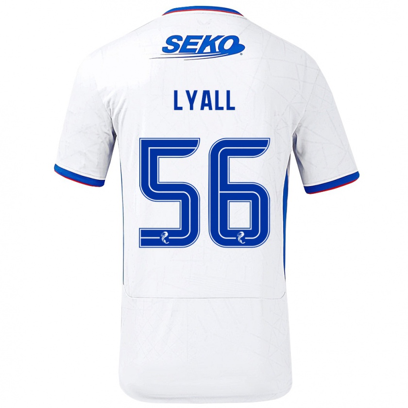 Kandiny Hombre Camiseta Arron Lyall #56 Blanco Azul 2ª Equipación 2024/25 La Camisa Chile