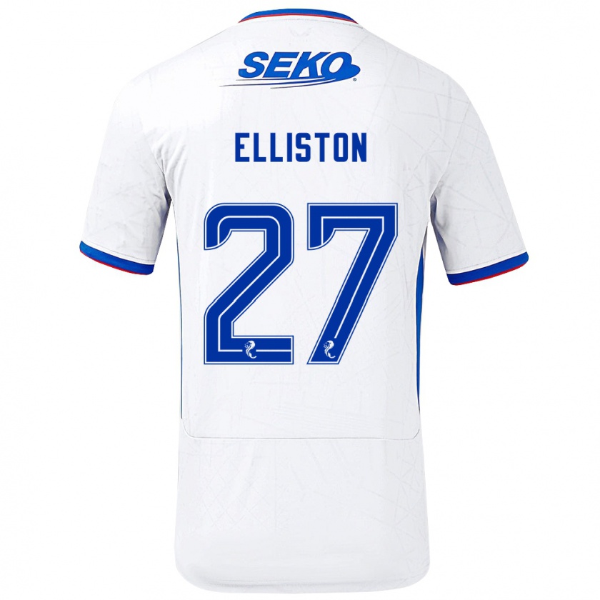 Kandiny Hombre Camiseta Maddie Elliston #27 Blanco Azul 2ª Equipación 2024/25 La Camisa Chile