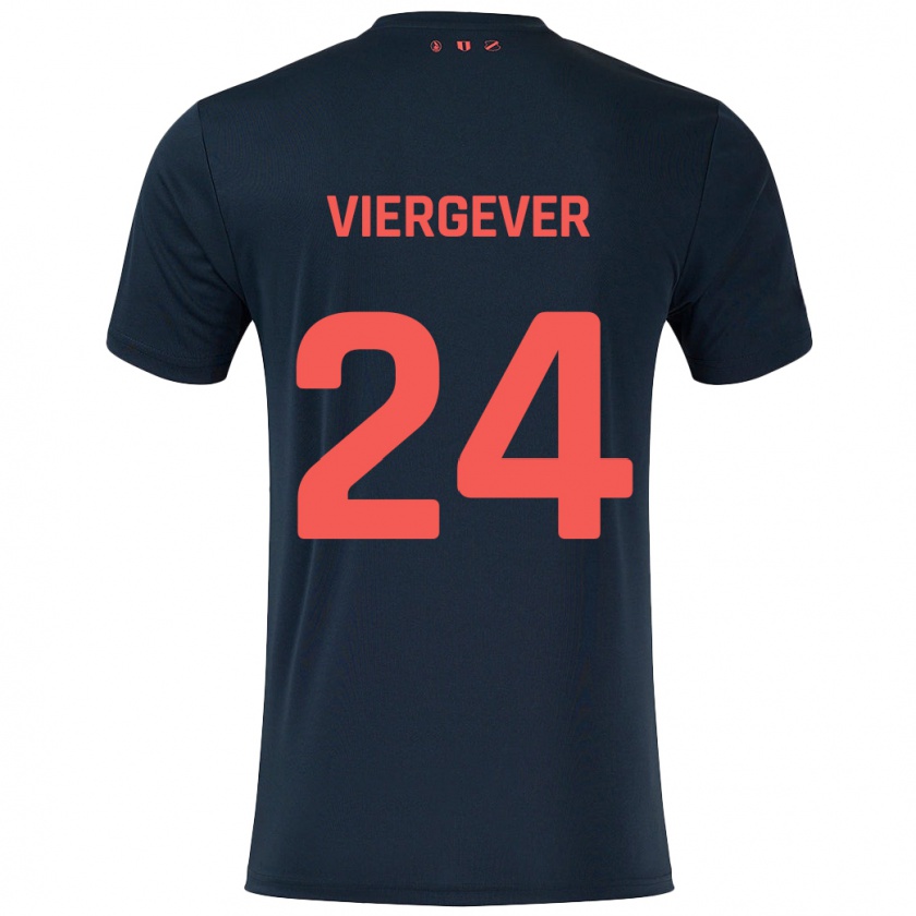 Kandiny Hombre Camiseta Nick Viergever #24 Negro Rojo 2ª Equipación 2024/25 La Camisa Chile