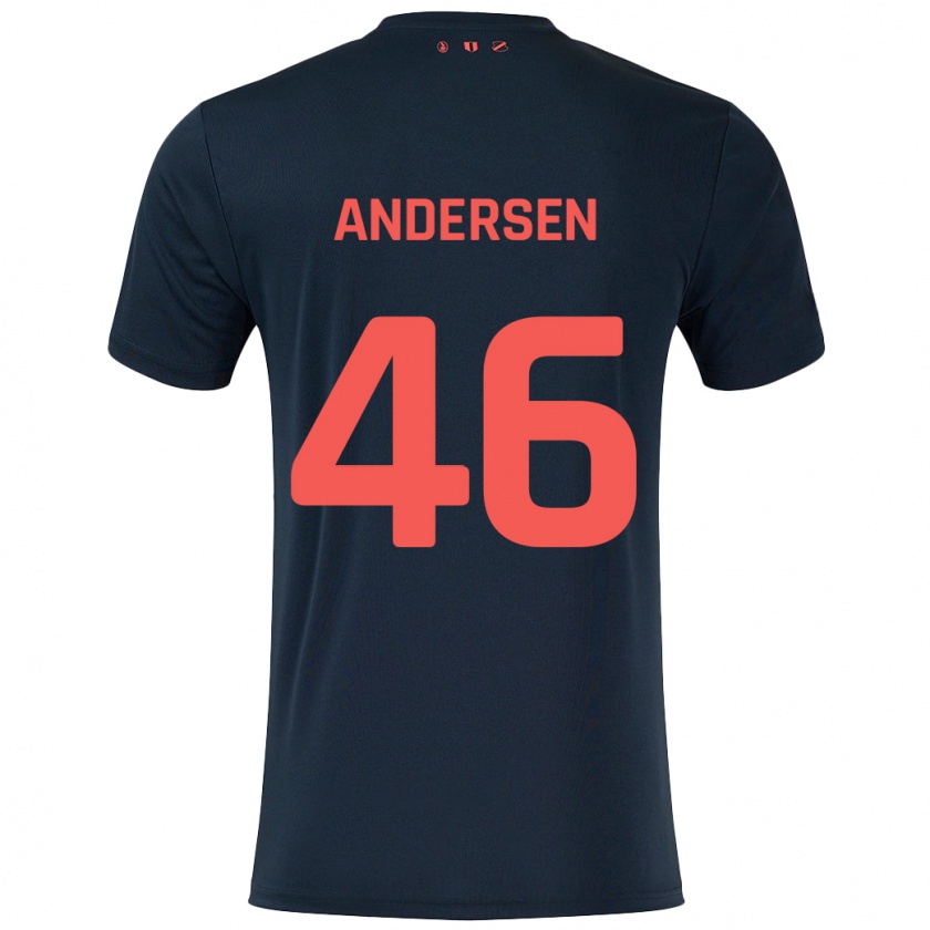 Kandiny Hombre Camiseta Silas Andersen #46 Negro Rojo 2ª Equipación 2024/25 La Camisa Chile