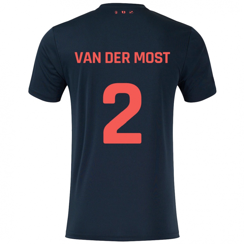 Kandiny Hombre Camiseta Liza Van Der Most #2 Negro Rojo 2ª Equipación 2024/25 La Camisa Chile