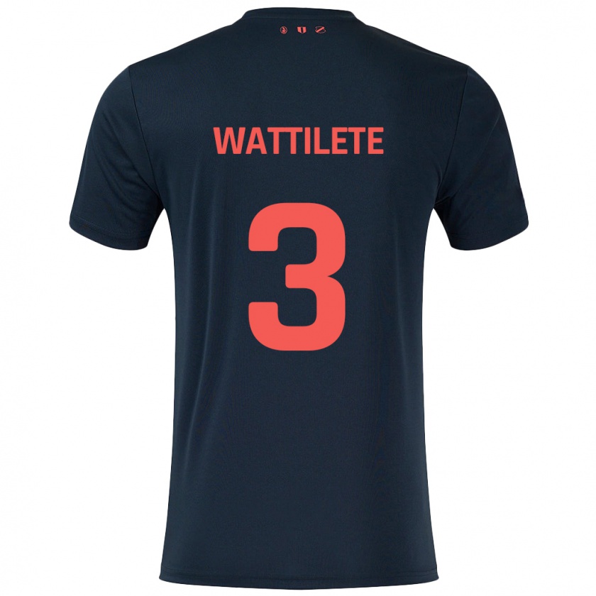 Kandiny Hombre Camiseta Julia Wattilete #3 Negro Rojo 2ª Equipación 2024/25 La Camisa Chile