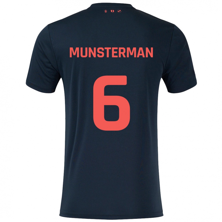 Kandiny Hombre Camiseta Marthe Munsterman #6 Negro Rojo 2ª Equipación 2024/25 La Camisa Chile