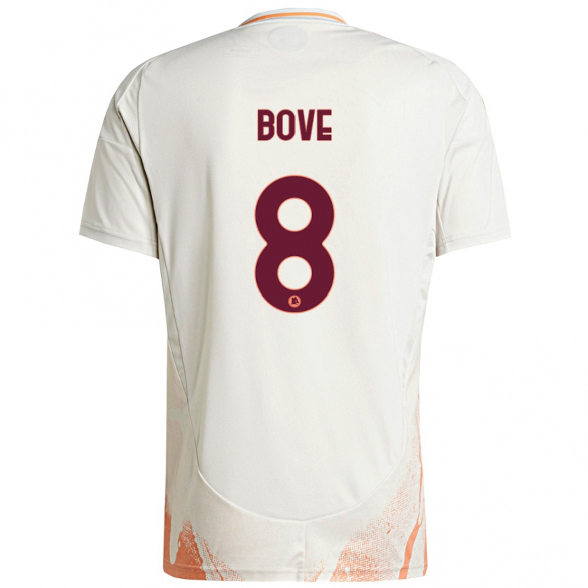 Kandiny Hombre Camiseta Edoardo Bove #8 Crema Blanco Naranja 2ª Equipación 2024/25 La Camisa Chile