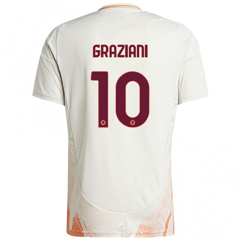 Kandiny Hombre Camiseta Leonardo Graziani #10 Crema Blanco Naranja 2ª Equipación 2024/25 La Camisa Chile