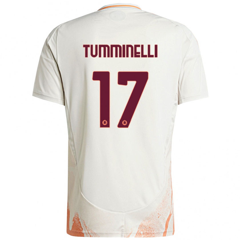 Kandiny Hombre Camiseta Gianmarco Tumminelli #17 Crema Blanco Naranja 2ª Equipación 2024/25 La Camisa Chile