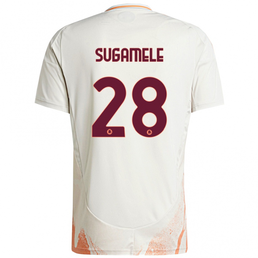 Kandiny Hombre Camiseta Alessandro Sugamele #28 Crema Blanco Naranja 2ª Equipación 2024/25 La Camisa Chile