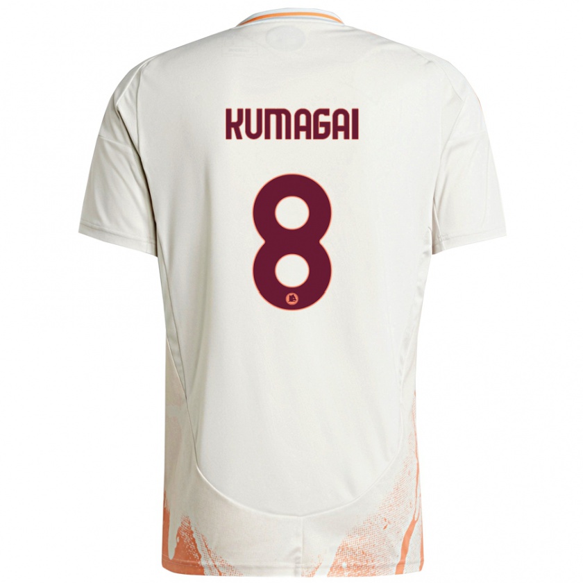 Kandiny Hombre Camiseta Saki Kumagai #8 Crema Blanco Naranja 2ª Equipación 2024/25 La Camisa Chile