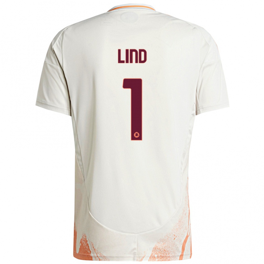 Kandiny Hombre Camiseta Emma Lind #1 Crema Blanco Naranja 2ª Equipación 2024/25 La Camisa Chile