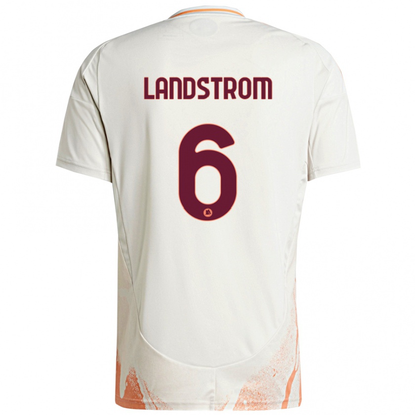 Kandiny Hombre Camiseta Elin Landstrom #6 Crema Blanco Naranja 2ª Equipación 2024/25 La Camisa Chile