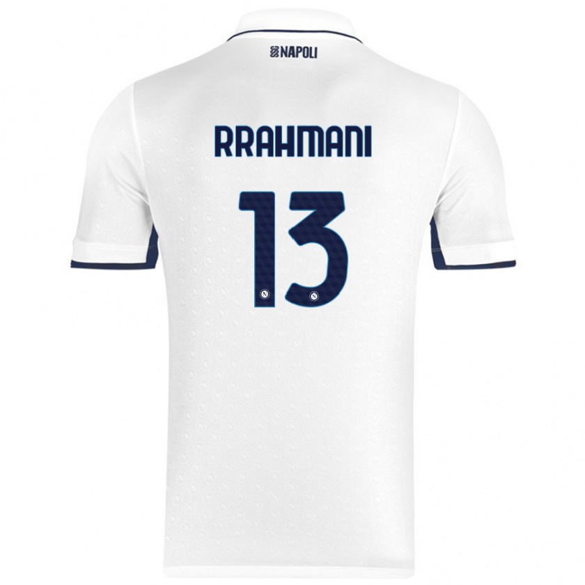 Kandiny Hombre Camiseta Amir Rrahmani #13 Blanco Azul Real 2ª Equipación 2024/25 La Camisa Chile