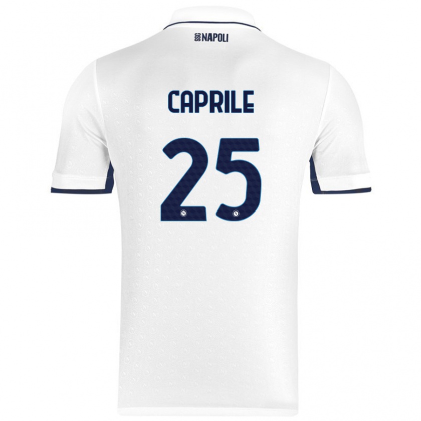 Kandiny Hombre Camiseta Elia Caprile #25 Blanco Azul Real 2ª Equipación 2024/25 La Camisa Chile