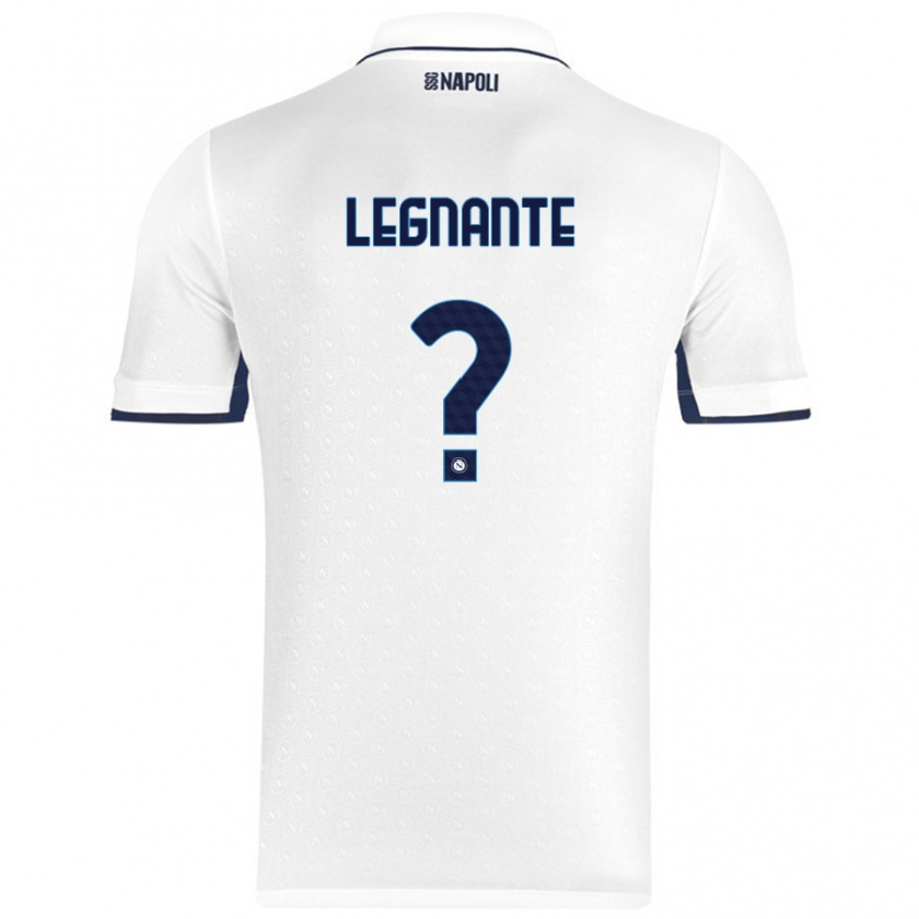 Kandiny Hombre Camiseta Manuel Legnante #0 Blanco Azul Real 2ª Equipación 2024/25 La Camisa Chile