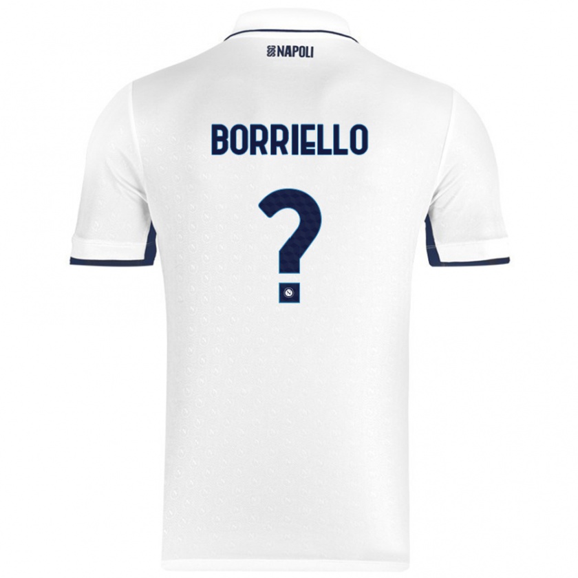 Kandiny Hombre Camiseta Salvatore Borriello #0 Blanco Azul Real 2ª Equipación 2024/25 La Camisa Chile