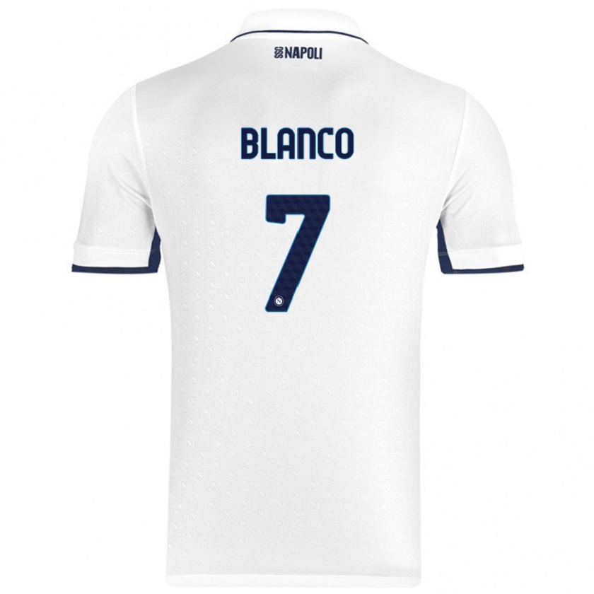 Kandiny Hombre Camiseta Gimena Blanco #7 Blanco Azul Real 2ª Equipación 2024/25 La Camisa Chile