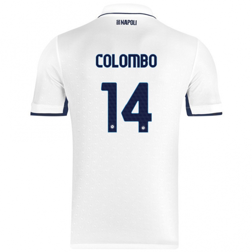 Kandiny Hombre Camiseta Sofia Colombo #14 Blanco Azul Real 2ª Equipación 2024/25 La Camisa Chile