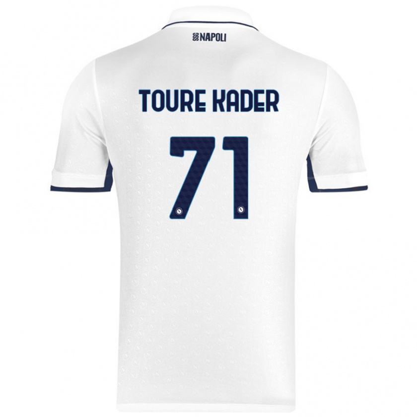 Kandiny Hombre Camiseta Aziz Toure Kader #71 Blanco Azul Real 2ª Equipación 2024/25 La Camisa Chile