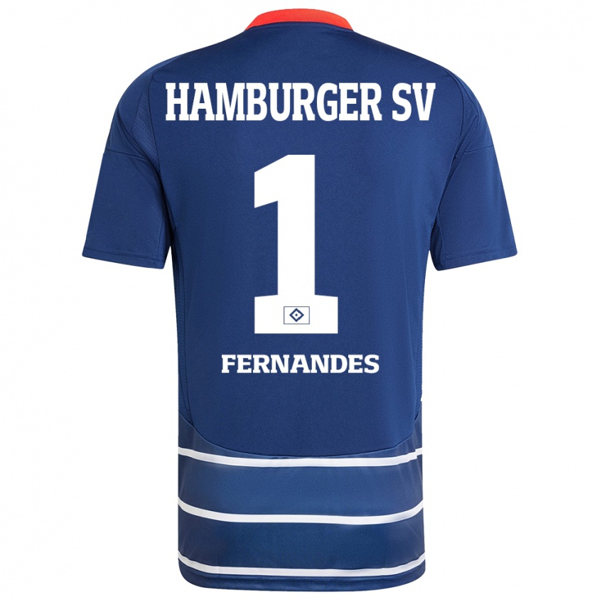 Kandiny Hombre Camiseta Daniel Heuer Fernandes #1 Azul Oscuro 2ª Equipación 2024/25 La Camisa Chile