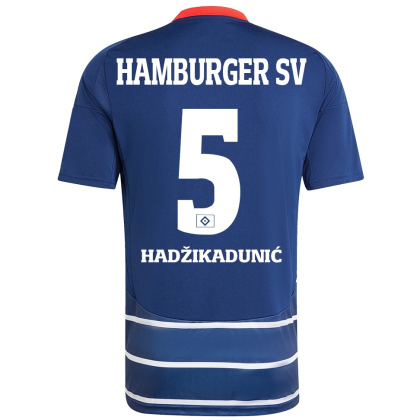 Kandiny Hombre Camiseta Dennis Hadzikadunic #5 Azul Oscuro 2ª Equipación 2024/25 La Camisa Chile