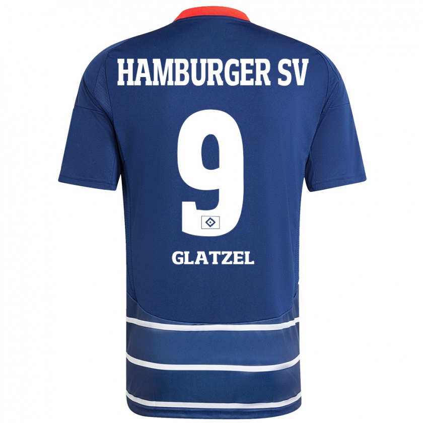 Kandiny Hombre Camiseta Robert Glatzel #9 Azul Oscuro 2ª Equipación 2024/25 La Camisa Chile