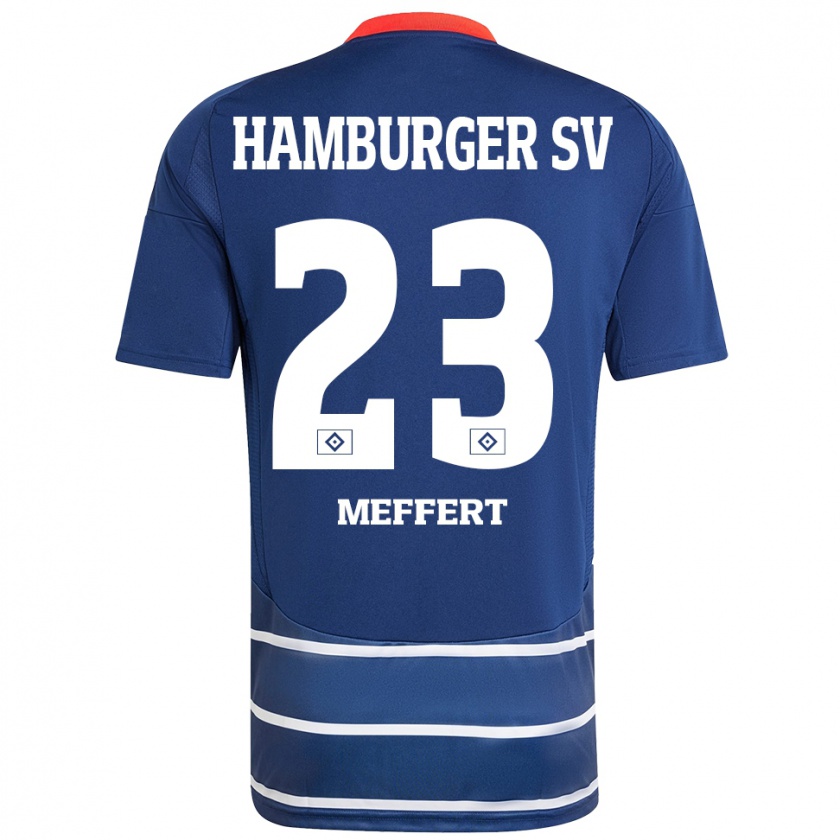 Kandiny Hombre Camiseta Jonas Meffert #23 Azul Oscuro 2ª Equipación 2024/25 La Camisa Chile