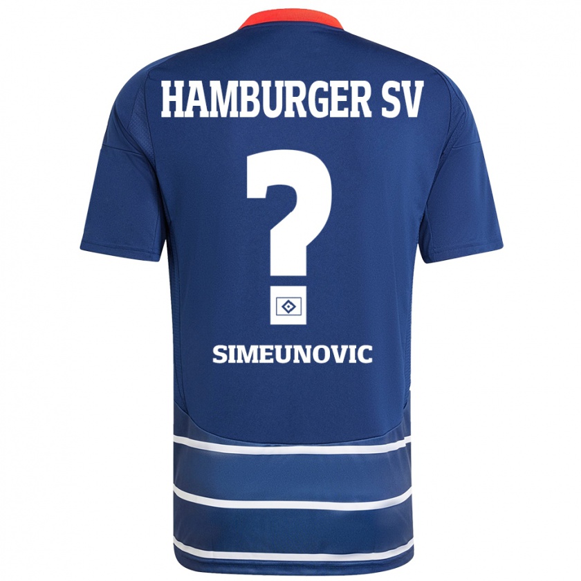 Kandiny Hombre Camiseta Denis Simeunovic #0 Azul Oscuro 2ª Equipación 2024/25 La Camisa Chile