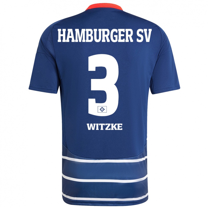 Kandiny Hombre Camiseta Oliver Witzke #3 Azul Oscuro 2ª Equipación 2024/25 La Camisa Chile