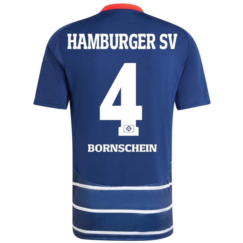 Kandiny Hombre Camiseta Lukas Bornschein #4 Azul Oscuro 2ª Equipación 2024/25 La Camisa Chile