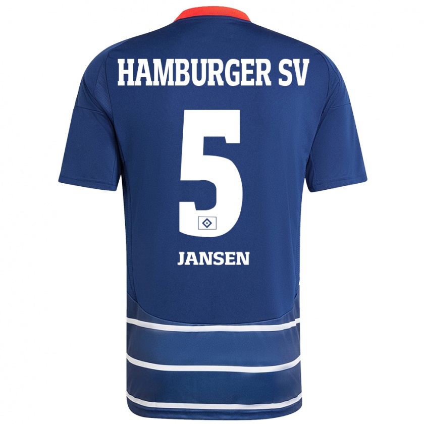 Kandiny Hombre Camiseta Marcell Jansen #5 Azul Oscuro 2ª Equipación 2024/25 La Camisa Chile