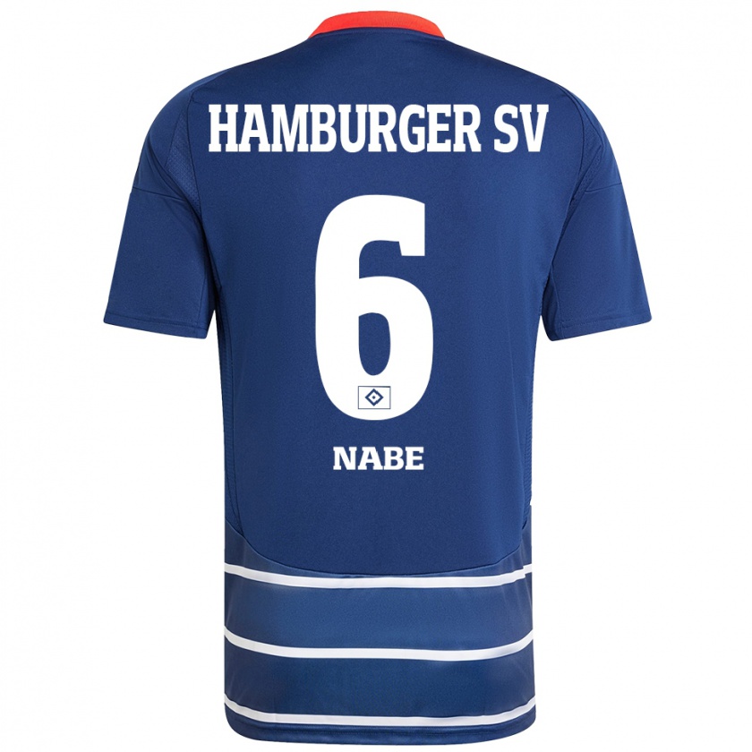 Kandiny Hombre Camiseta Jamal Nabe #6 Azul Oscuro 2ª Equipación 2024/25 La Camisa Chile